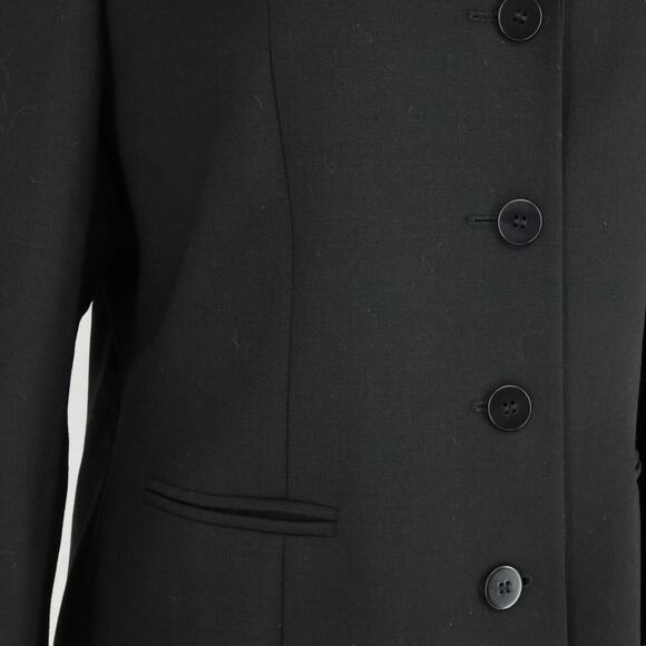 St Michael Marks & Spencer Jacket Womens 12 Wool Black Long Blazer Lined Career - Picture 10 of 15